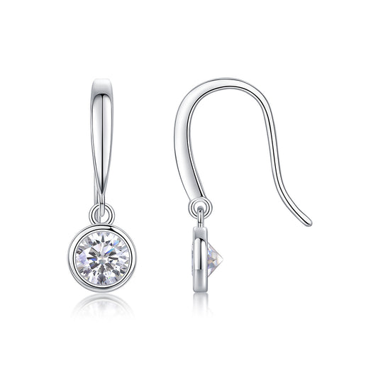 Soft Light & Sweet Whispers Moissanite Earrings for Women – S925 Sterling Silver, Platinum-Plated Stud Jewelry Gift