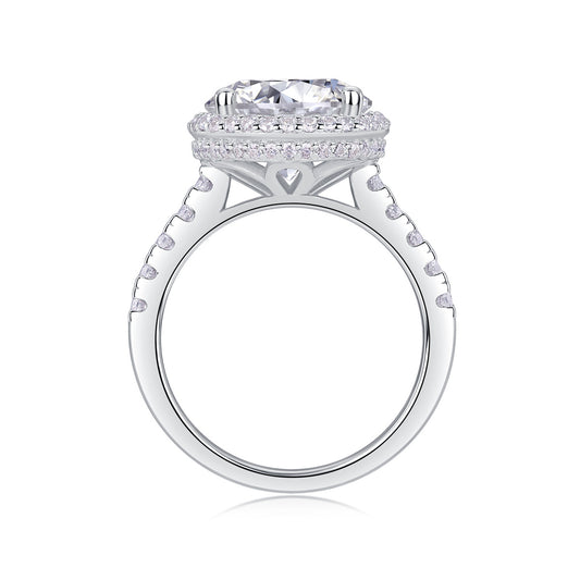 Luxury Moissanite Diamond Women’s Ring – 5 Carat S925 Sterling Silver Platinum-Plated Engagement Jewelry