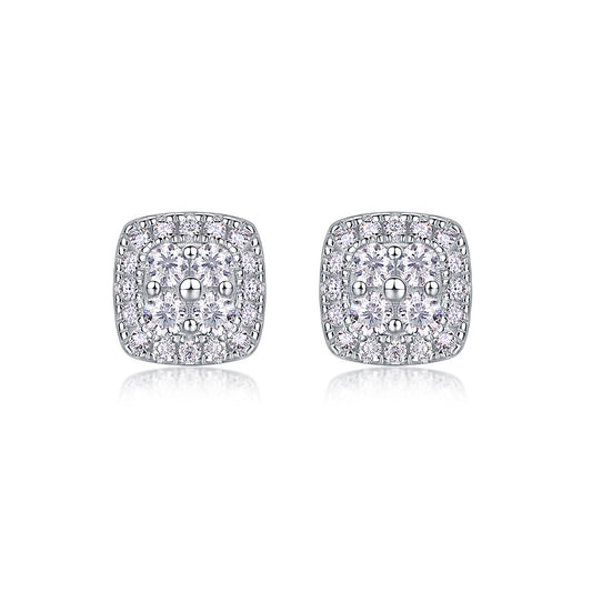 Luxury Moissanite Stud Earrings – Platinum-Plated 925 Sterling Silver Diamond Shine Jewelry Gift